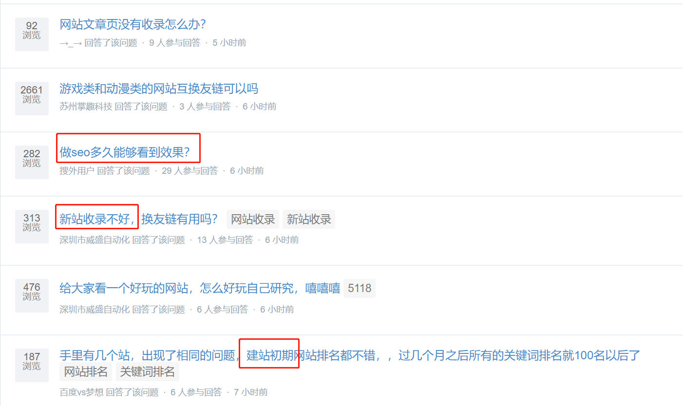 新站SEO的問題
